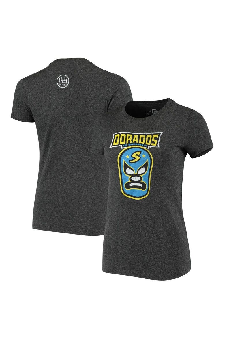 Women's Black Sacramento Dorados Copa de la Diversion Script Tri-Blend Scoop Neck T-Shirt, Main, color, Black
