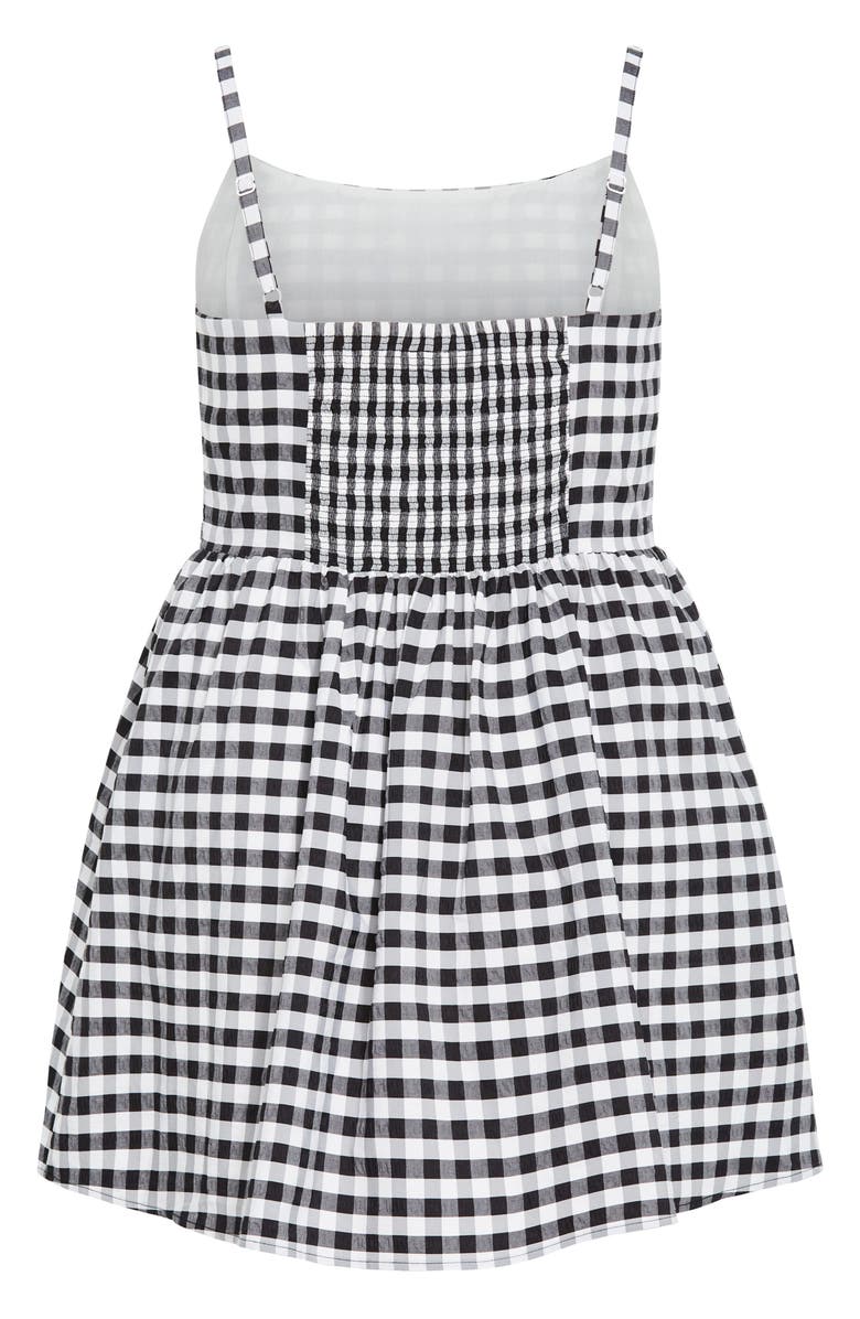 City Chic Rena Check Sleeveless Minidress, Alternate, color, Black Gingham