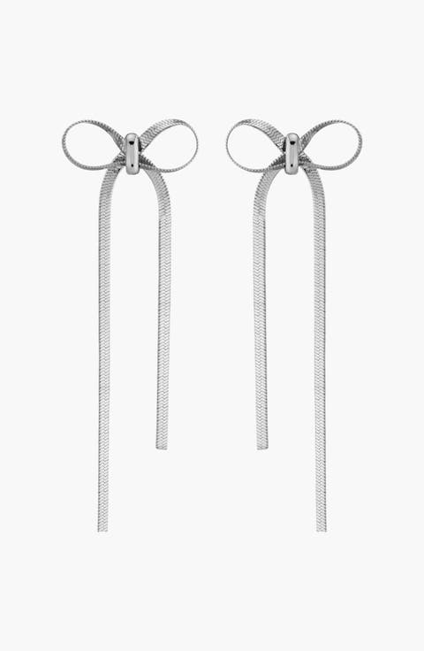 Mini Herringbone Bow Earrings