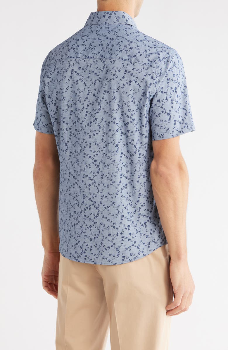 WESTZEROONE Nicolas Short Sleeve Button-Up Shirt, Alternate, color, Navy