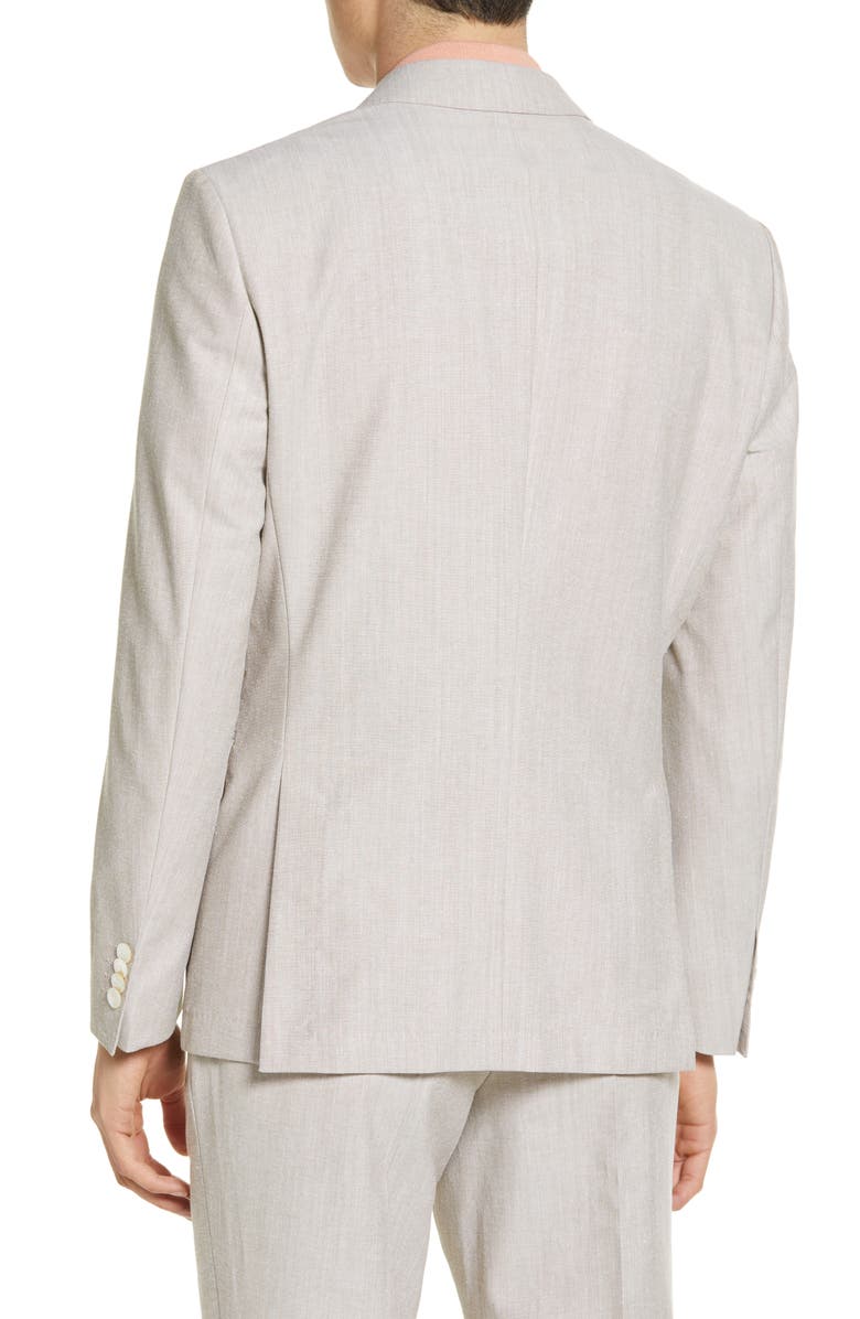 BOSS Hutson Slim Fit Beige Cotton & Wool Blend Sport Coat, Alternate, color,