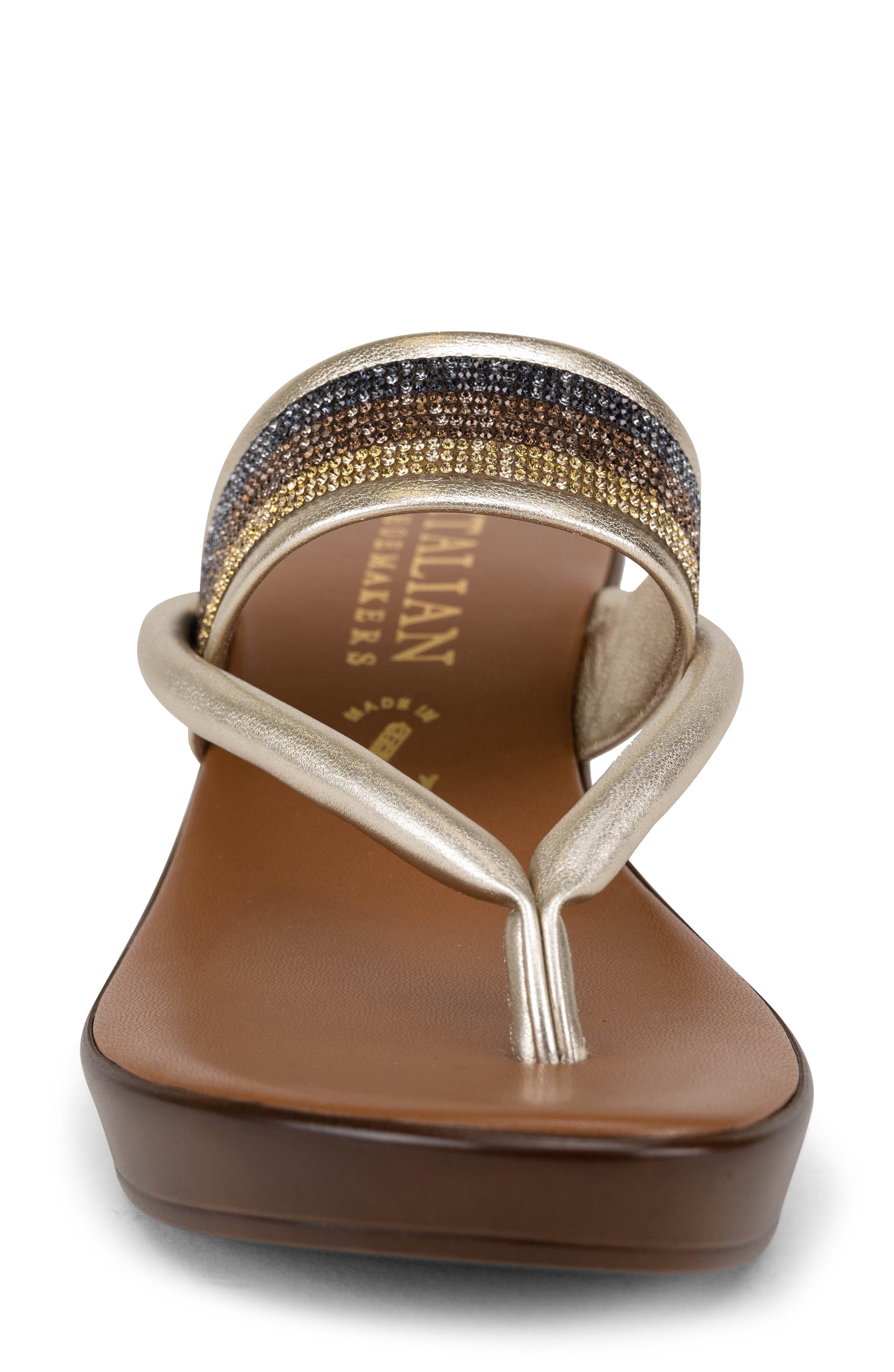 ITALIAN SHOEMAKERS Jaylin Pavé Crystal Wedge Sandal, Alternate, color, 