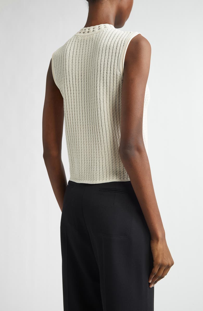 Jason Wu Collection Cable Stitch Sweater Vest, Alternate, color, Plaster