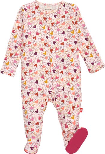 multi heart collar footie
