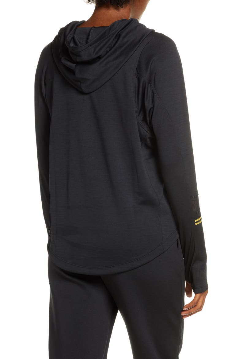Glam Midlayer Funnel Neck Hoodie, Alternate, color, BLACK/ METALLIC GOLD