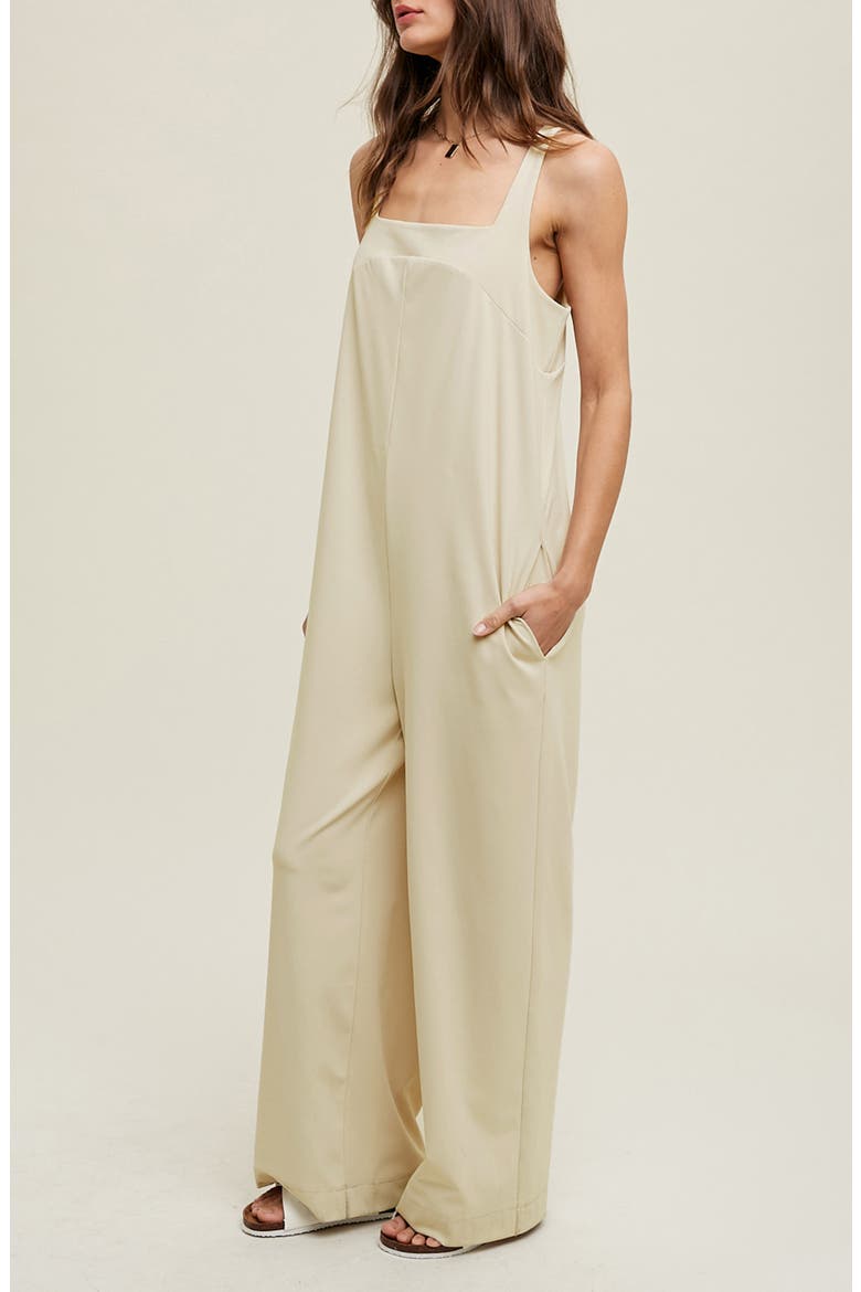 Square Neck Sleeveless Scuba Jumpsuit, Alternate, color, OAT MILK