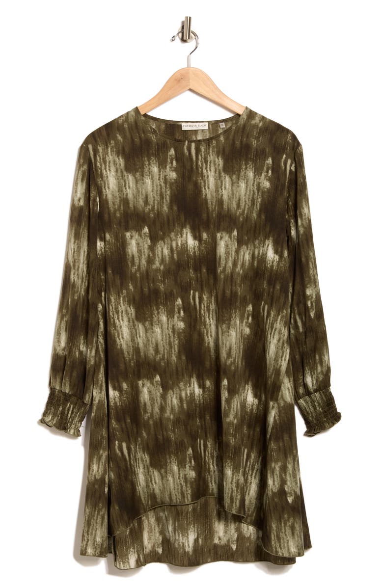 PATRIZIA LUCA Abstract Print Long Sleeve Tunic Top, Alternate, color, Green