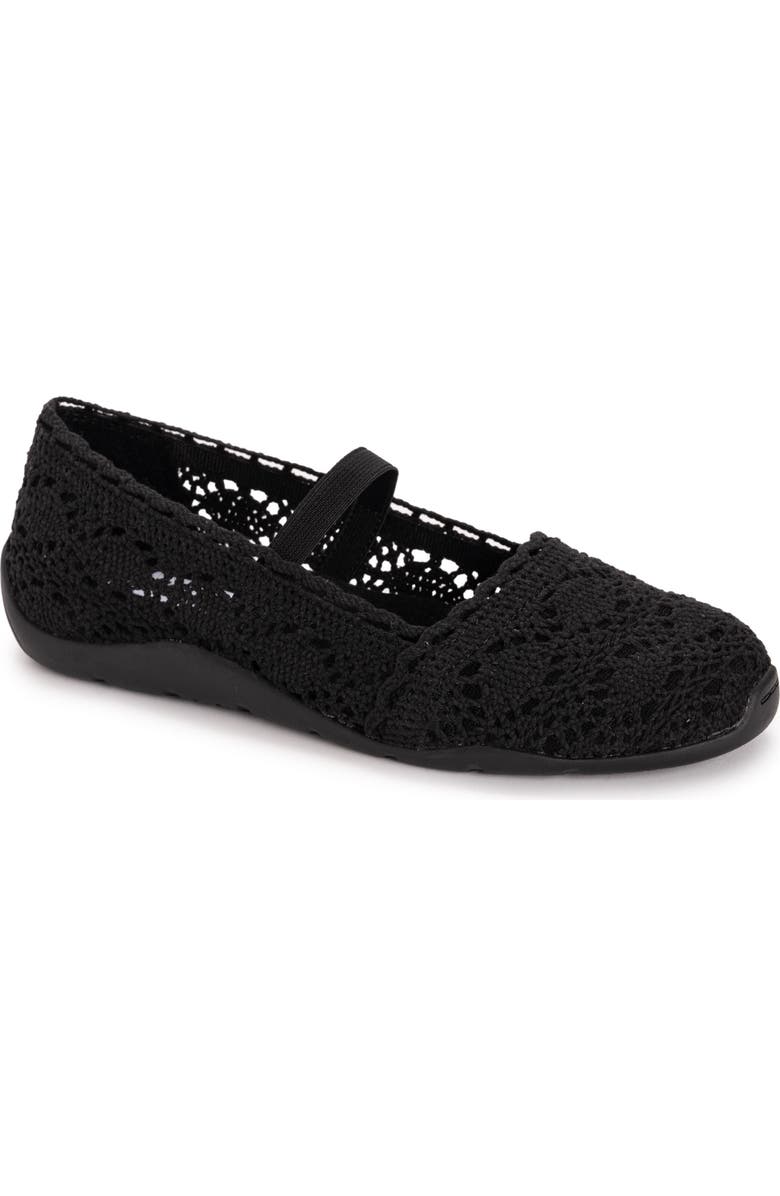 MUK LUKS Shelby Ballerina Shoe, Main, color, Black