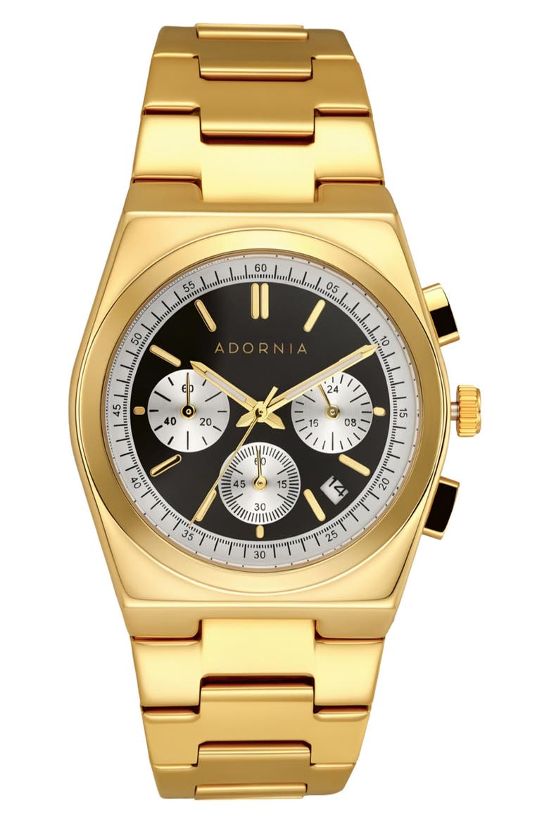 Tokyo Chronograph Watch, 48mm, Main, color, GOLD/ BLACK
