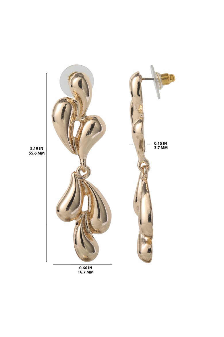 Sculptural Heart Drop Earrings, Alternate, color, Gold