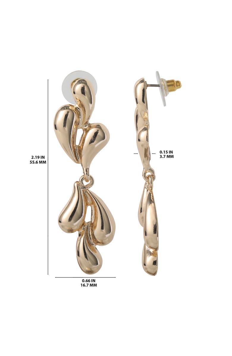 BCBG Generation Sculptural Heart Drop Earrings, Alternate, color, Gold
