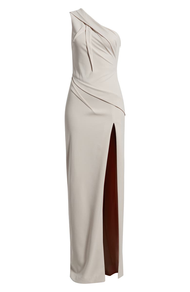 Black Halo Arliss One-Shoulder Column Gown, Alternate, color, Pale Oyster