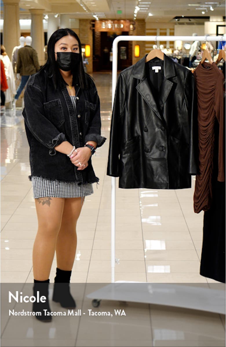 Double Breasted Faux Leather Blazer, sales video thumbnail