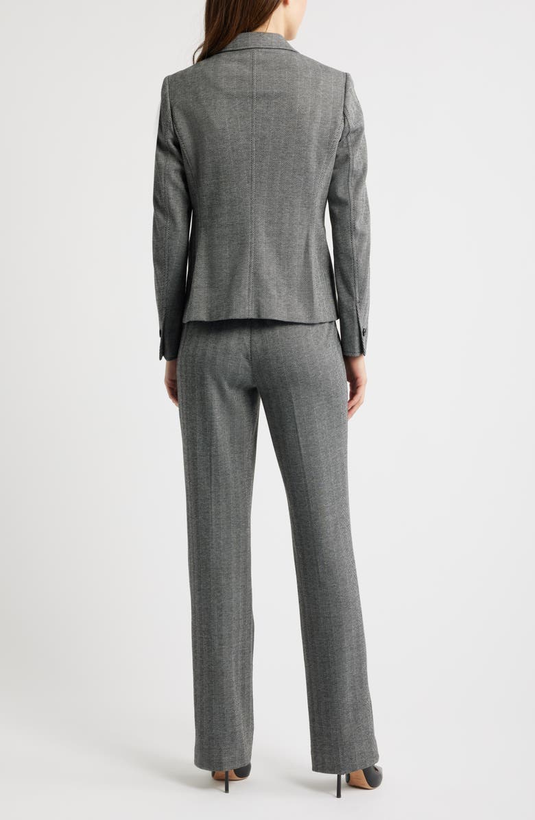 Anne Klein Herringbone Blazer, Skirt & Pants Set, Alternate, color, Anne Black Combo