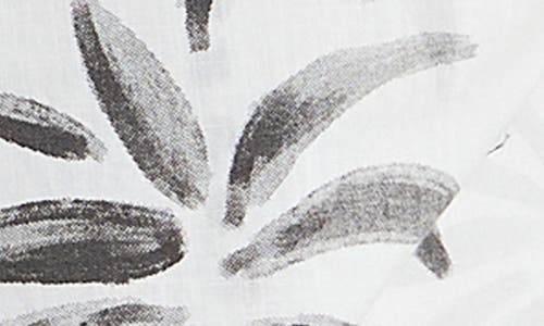 Ben Sherman Palm Print Short Sleeve Cotton Button-up Shirt In White