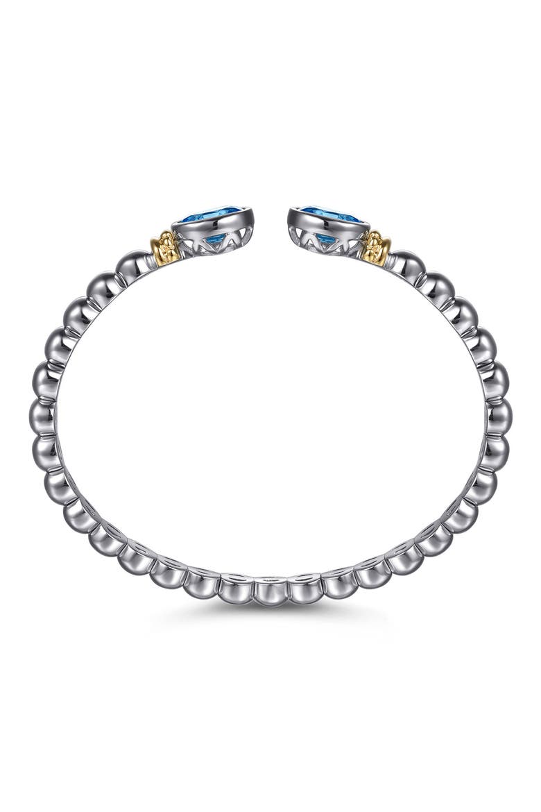 Bujukan 14k Gold & Sterling Silver Blue Topaz Bangle, Alternate, color, STERLING / 14K/ BLUE TOPAZ