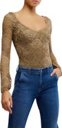 Free People Perfectly Fine Long Sleeve Lace Bodysuit