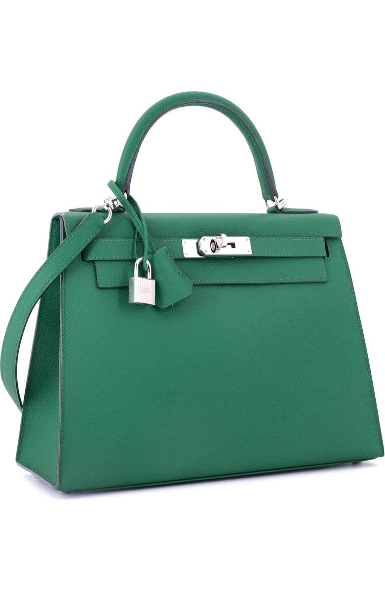 Pre-Owned Hermes Kelly Handbag Green Epsom with Palladium Hardware 28, Alternate, color, Vert Vertigo