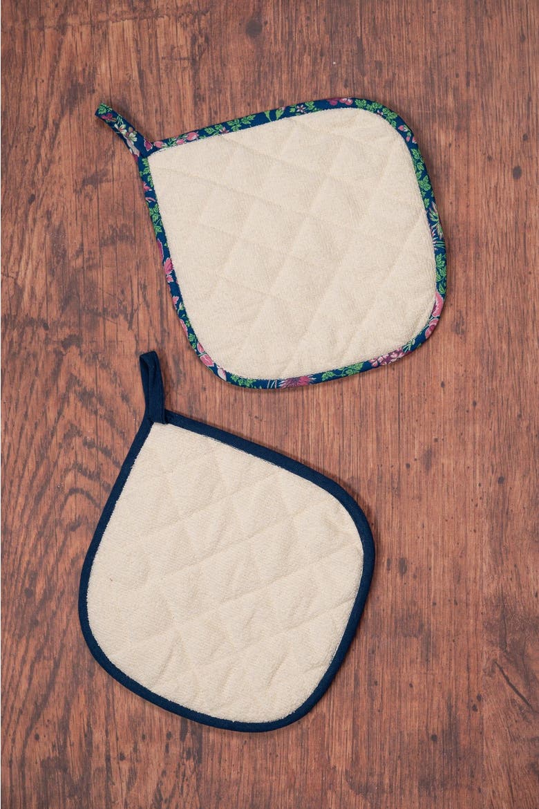 Prairie Essentials Pocket Potholders in Navy, Set of 2, Alternate, color, Navy