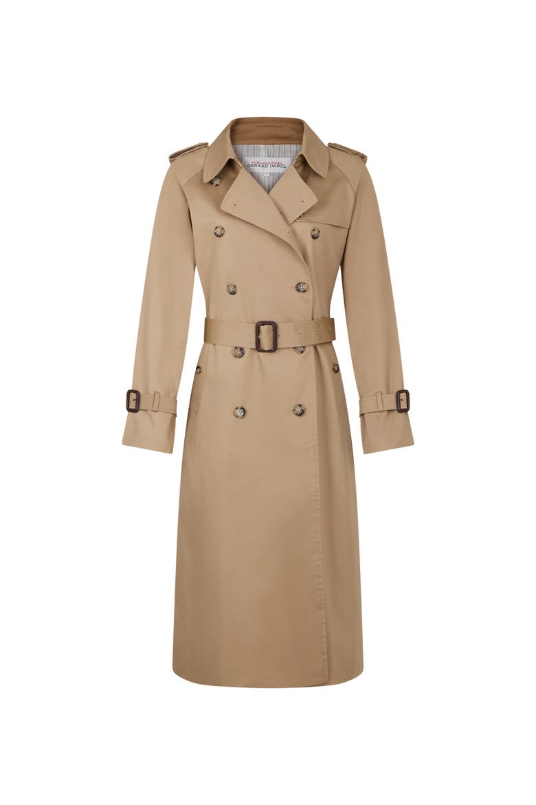Serge Belted Trench Coat, Alternate, color, Beige