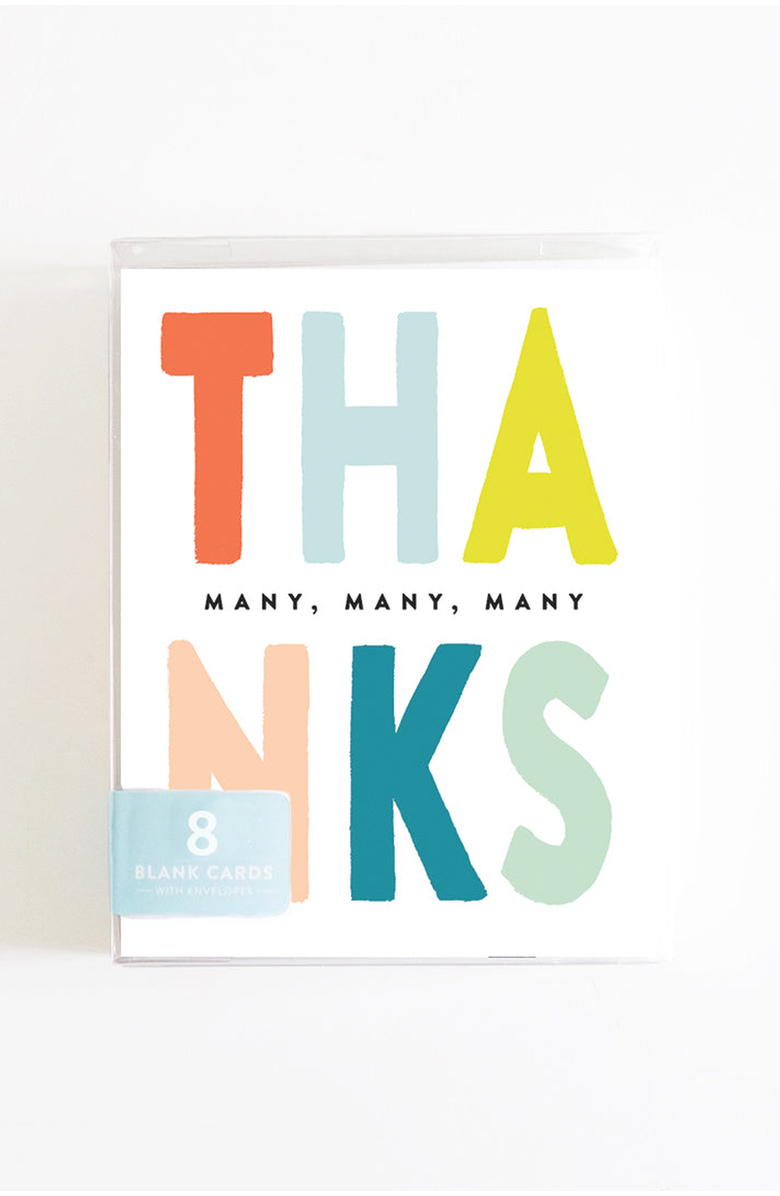 Joy Paper Co. 3x Many Thanks Boxed Set of 8 Cards, Alternate, color, Vibrant Colors