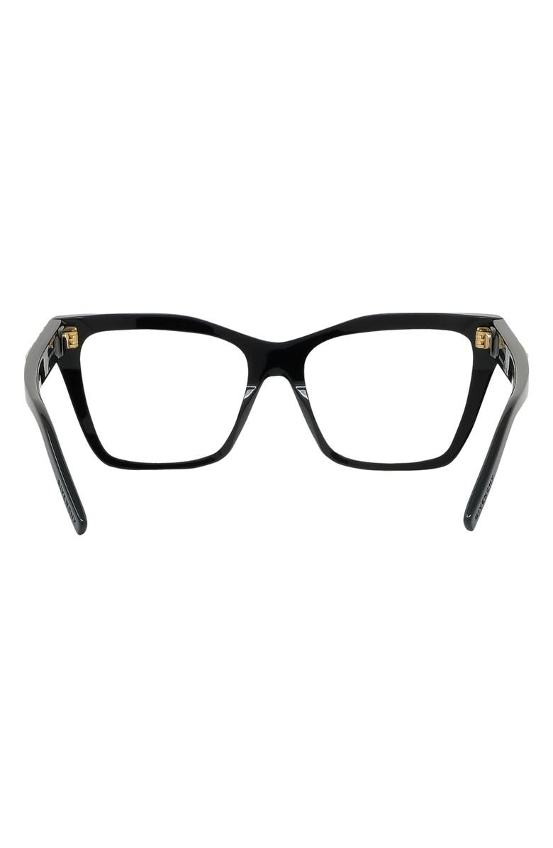 Givenchy Plumeties 55mm Rectangular Optical Glasses, Alternate, color, Shiny Black