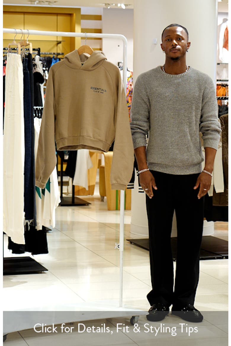 Cotton Blend Fleece Crop Hoodie video