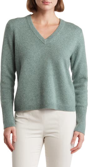 Double Take Multicolored Rib-Knit V-Neck Knit Pullover