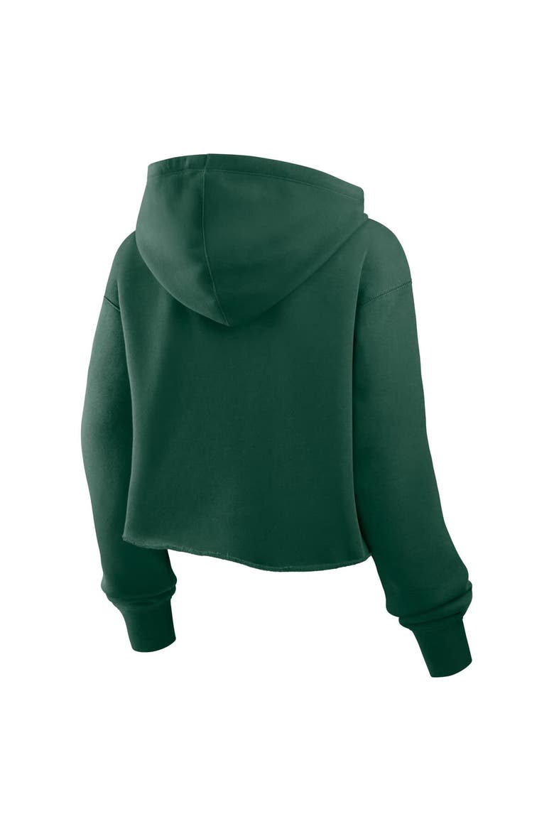 Women's Fanatics Green Green Bay Packers Oversized Hometown Heritage Cropped Hoodie, Alternate, color, Green