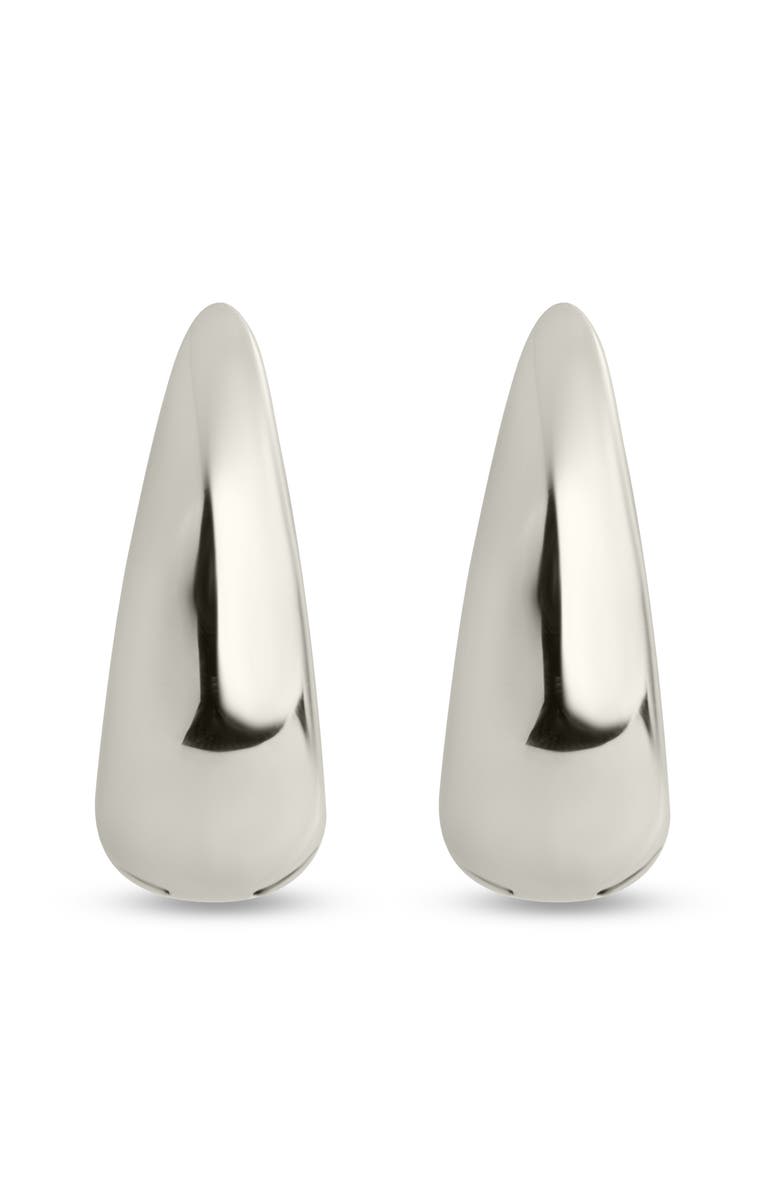 Sterling Forever Lavina Polished Huggie Hoop Earrings, Alternate, color, Silver