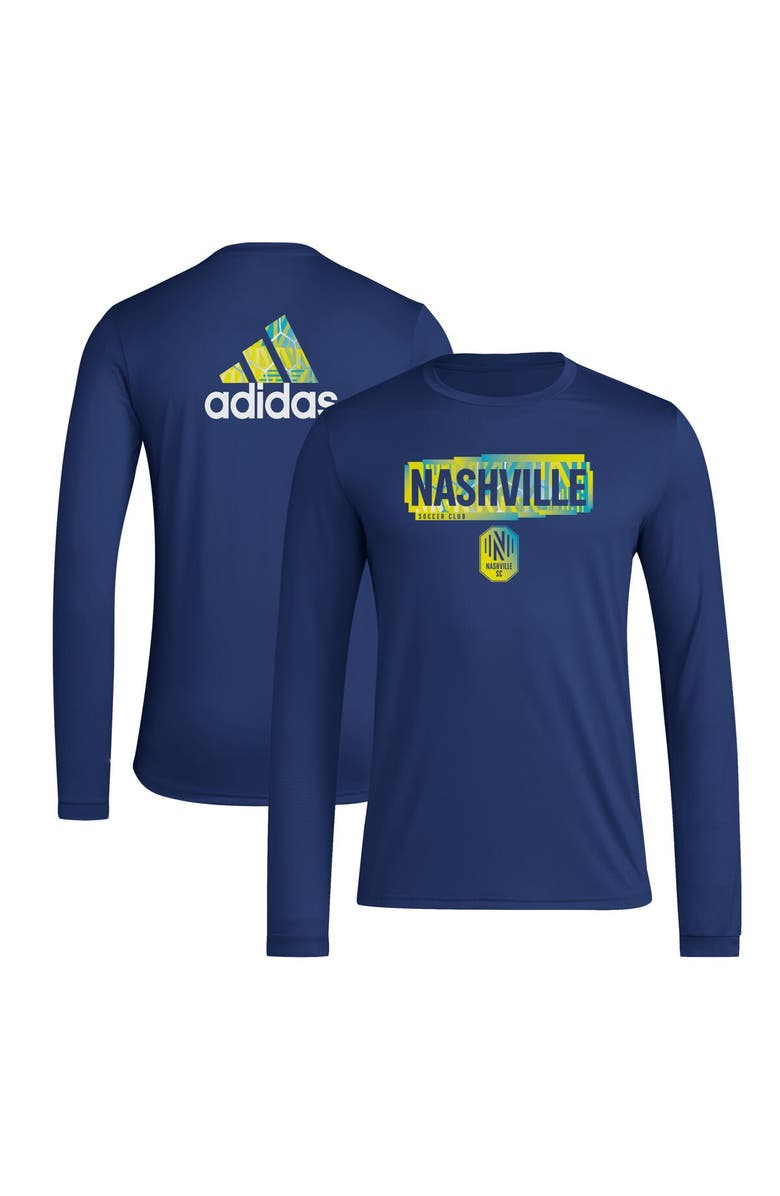 adidas Men's adidas Navy Nashville SC Local Pop AEROREADY Long Sleeve T-Shirt, Main, color, 