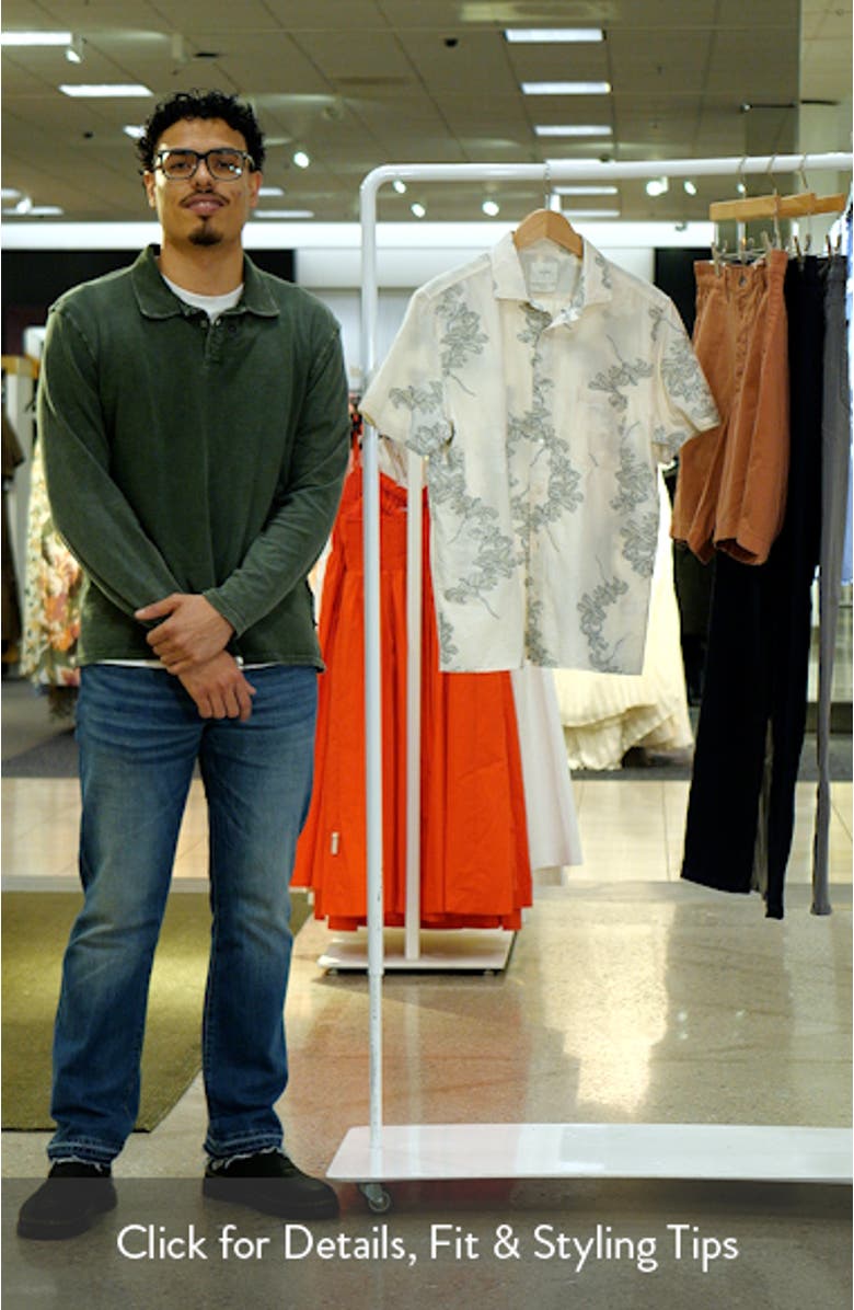 Watercolor Lily Short Sleeve Button-Up Shirt, sales video thumbnail