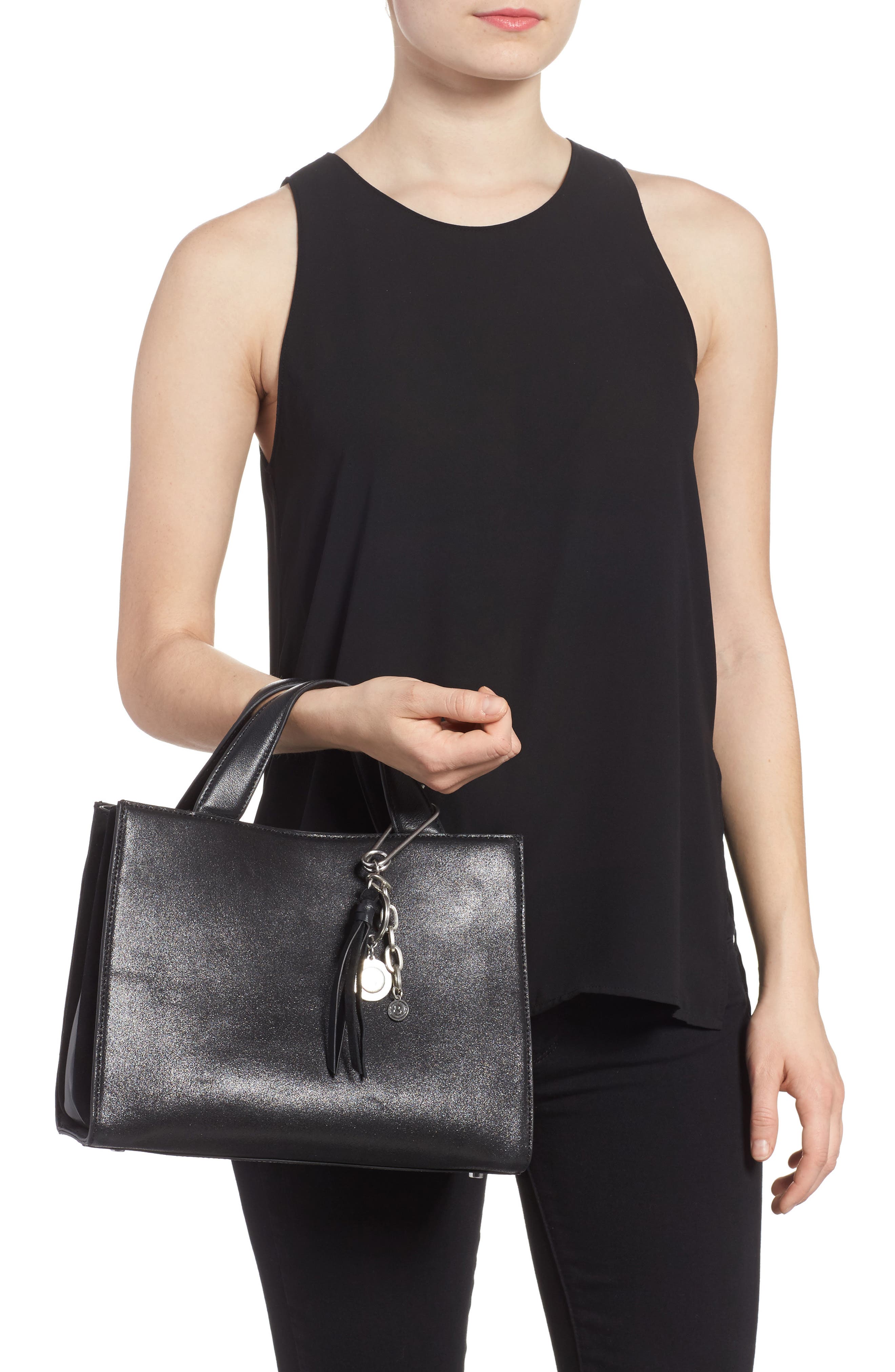 Treasure & Bond Tyler Metallic Leather Satchel, Alternate, color, 