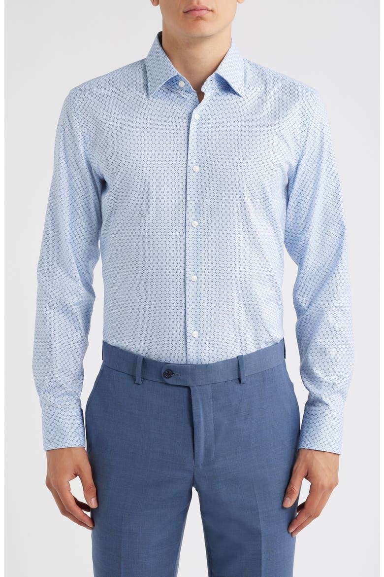 Hank Kent Slim Fit Stretch Cotton Dresss Shirt, Main, color, LIGHT BLUE