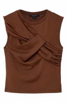 Nella Draped Cotton Blend Jersey Tank