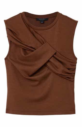 Nella Draped Cotton Blend Jersey Tank
