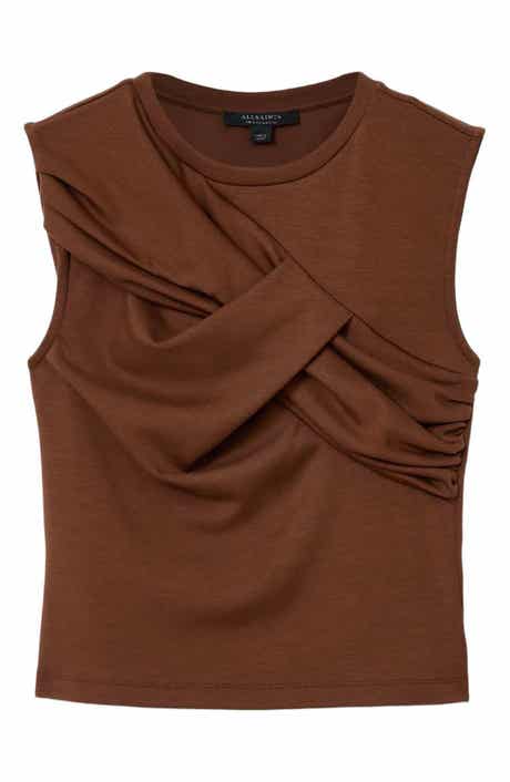 Nella Draped Cotton Blend Jersey Tank