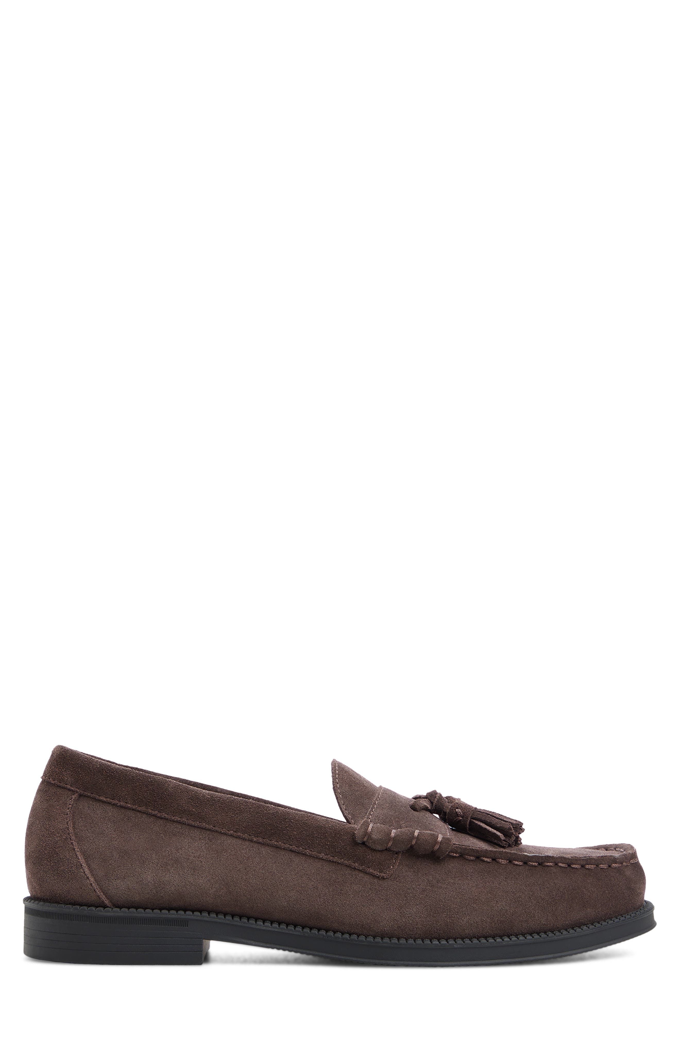 Carver Leather Tassel Loafer, Alternate, color, DARK BROWN