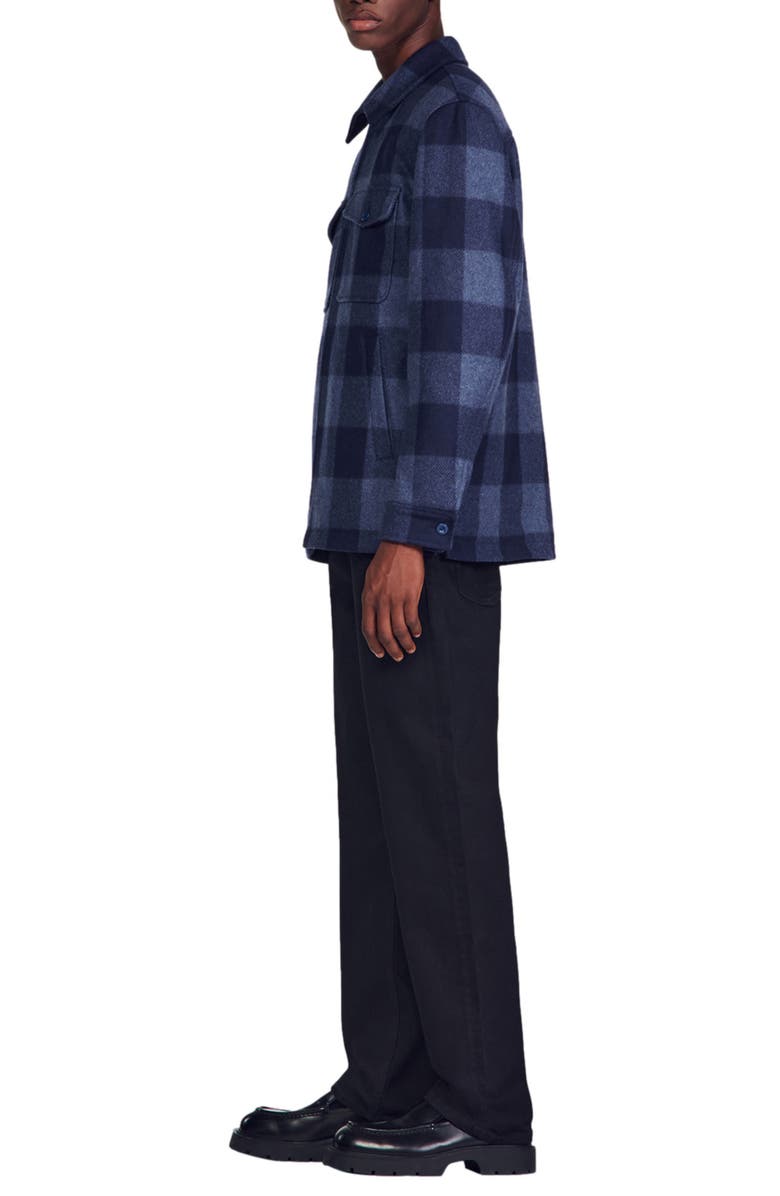 SANDRO Wyoming Insulated Wool Blend Shirt Jacket, Alternate, color, 