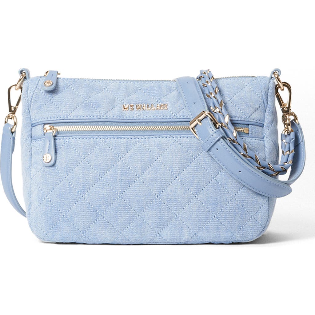 MZ Wallace Crosby Quilted Denim Crossbody Bag in True Light Denim  product