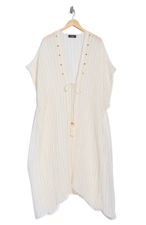 Pinstripe Woven Duster