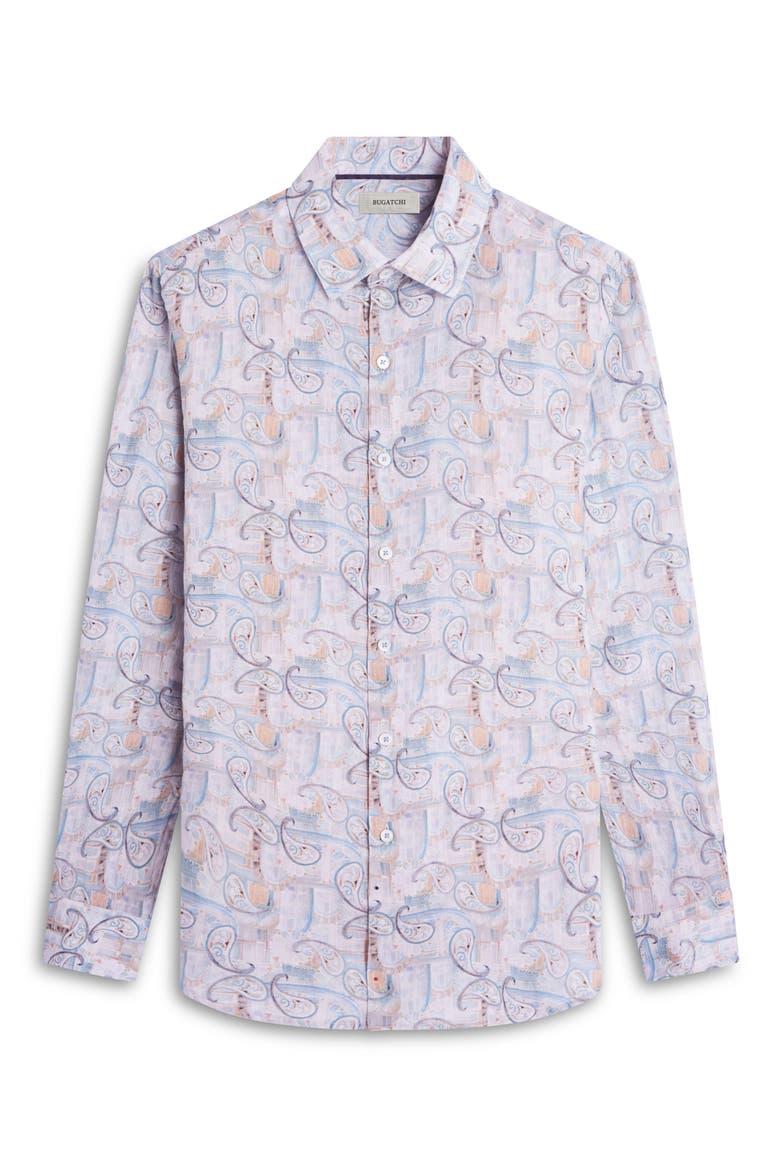 Julian Shaped Fit Linen Button-Up Shirt, Alternate, color, MINT