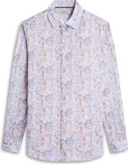 Bugatchi Julian Shaped Fit Linen Button-Up Shirt
