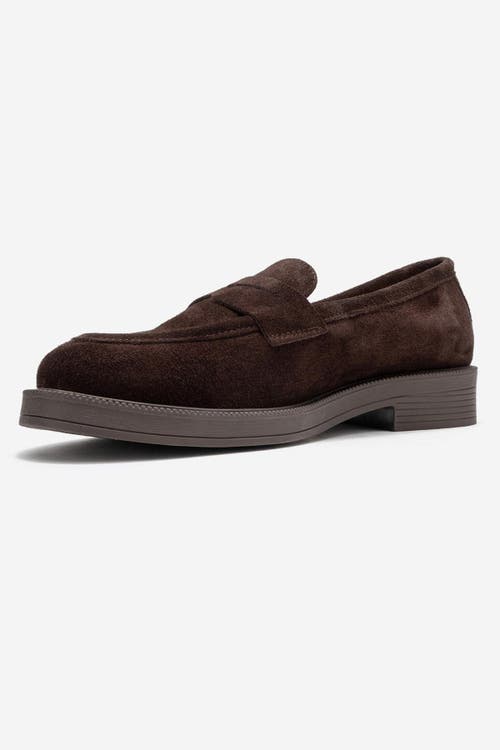 Forever & Always Shoes Bree Platform Penny Leather Loafer In Brown