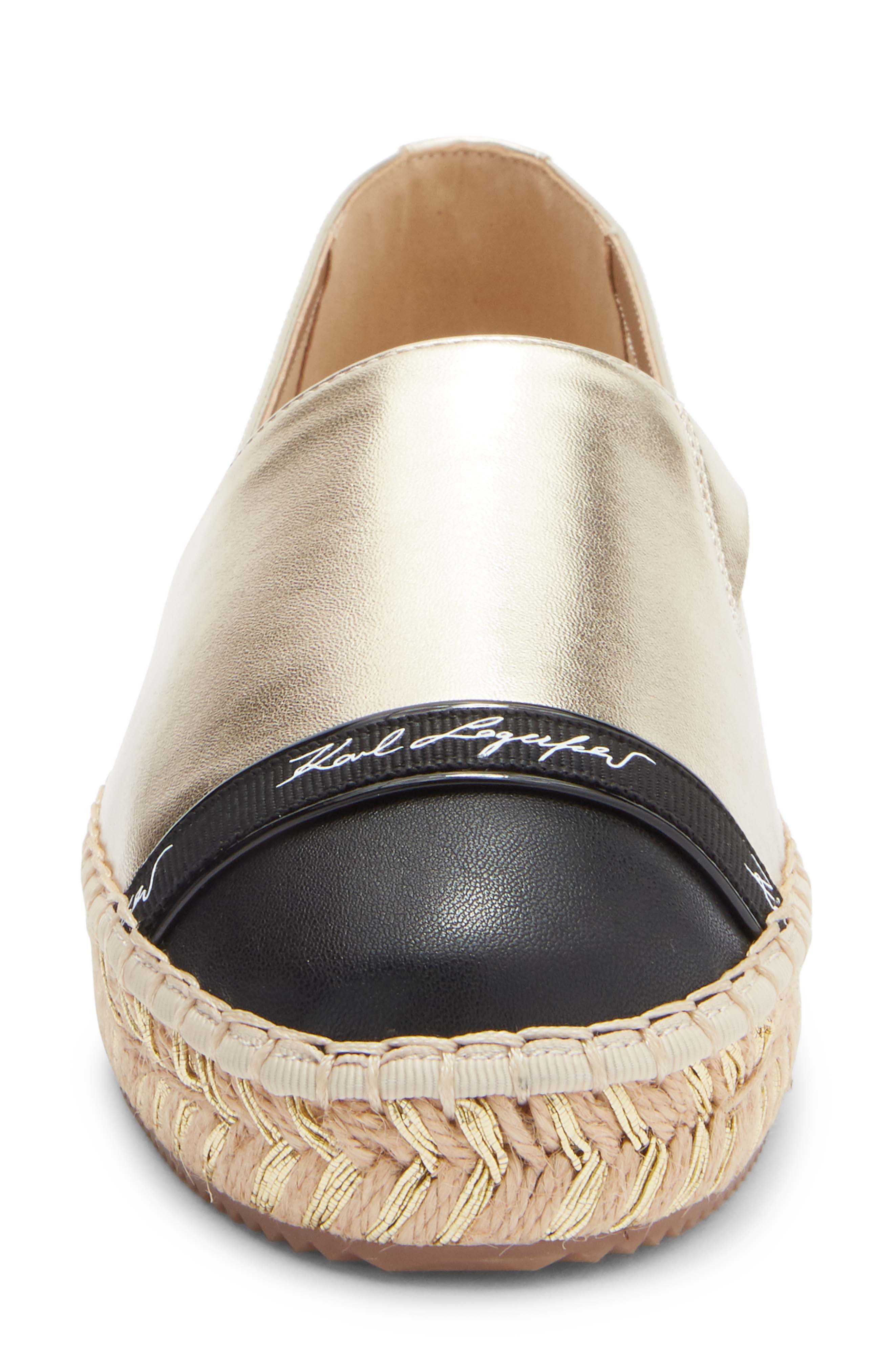 Montella Espadrille Flat, Alternate, color, WHITE GOLD/ BLACK