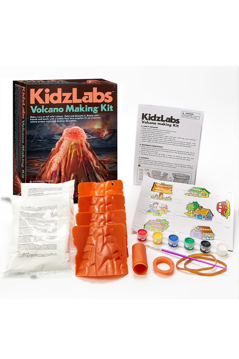 KidzLabs Volcano Making Kit, DIY Science Simulated Eruption Kit, Kids 8+, Alternate, color, Multicolored