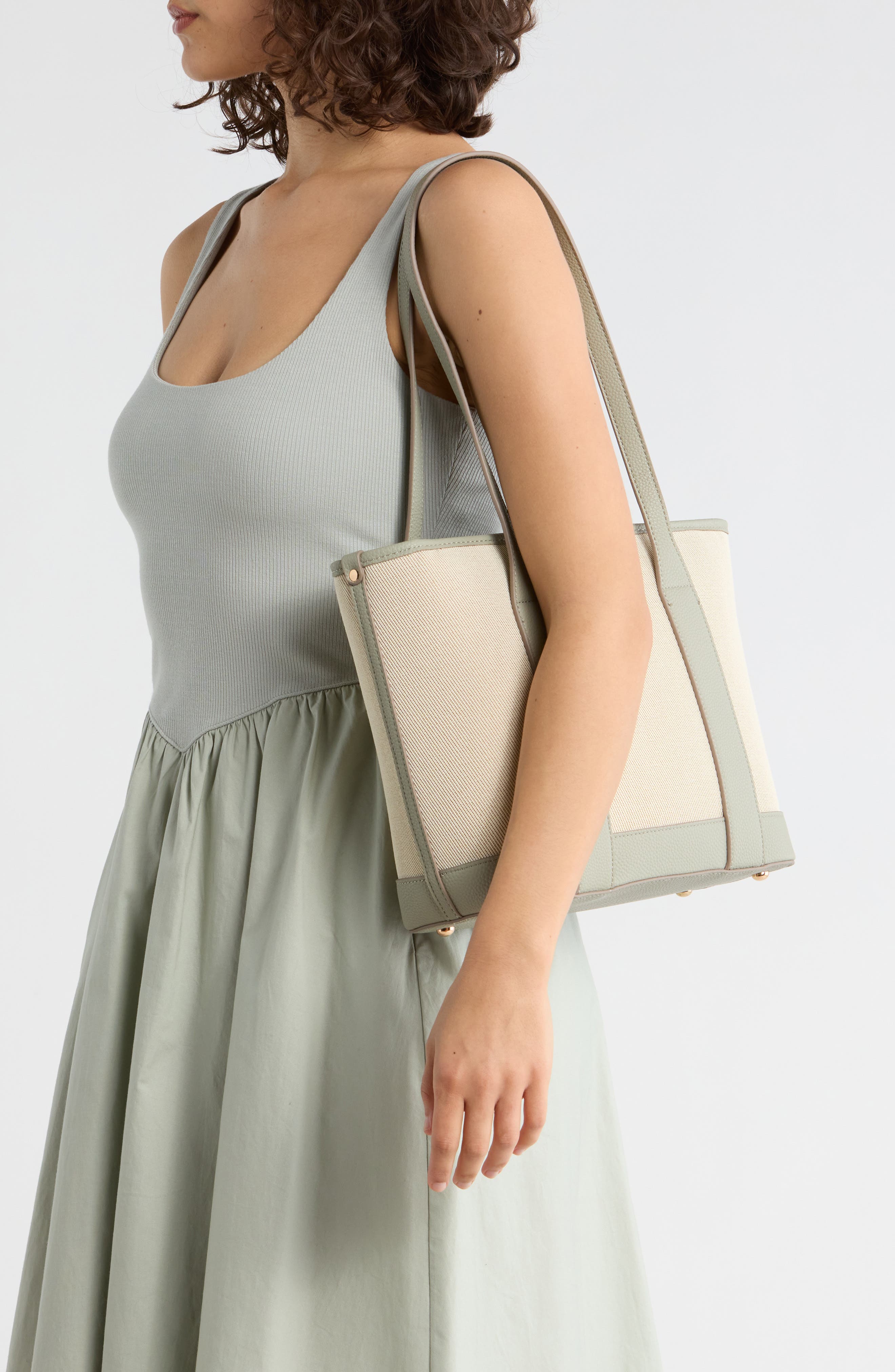 Nanette Lepore Sylas Tote Bag with Wristlet Pouch, Alternate, color, Natural - Clary Sage