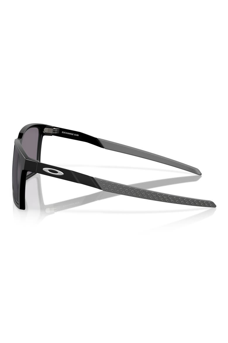 Exchange Sun 56mm Polarized Rectangle Sunglasses, Alternate, color, BLACK GREY