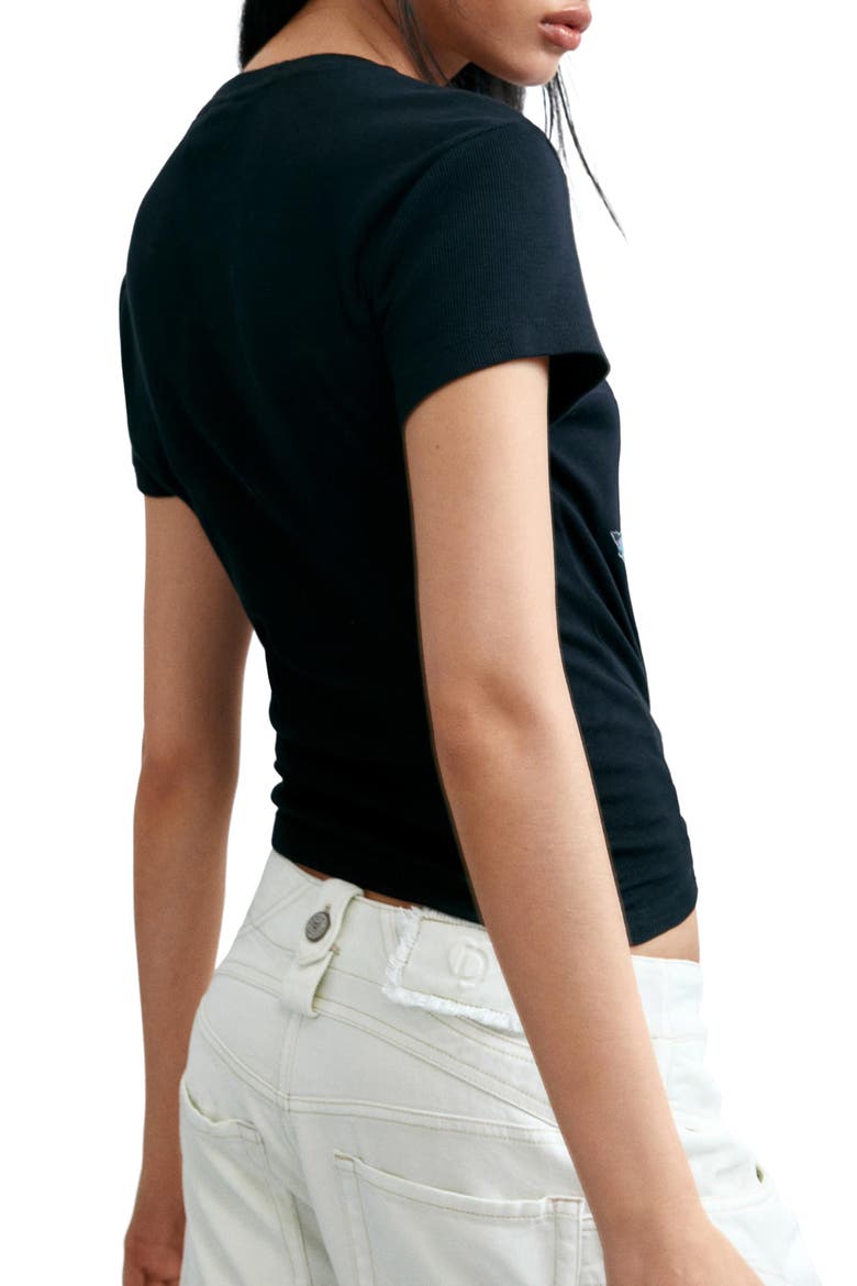 Flower Graphic T-Shirt, Alternate, color, BLACK