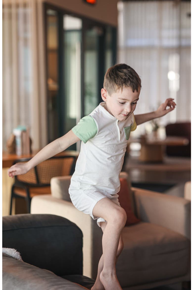 Kids' Sunshine Rainbow Henley, Alternate, color, SAGE